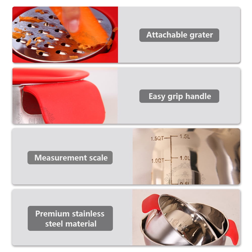 Homikit Lot De 7 Bols Mélangeurs En Acier Inoxydable Poli, Saladiers Avec Couvercle Hermétique Pour Cuisiner/pâtisserie/servir, Empilables, Sains, 6,5/4,5/2,7/2,5/1,5/1,2/0,7 L, Multicolore