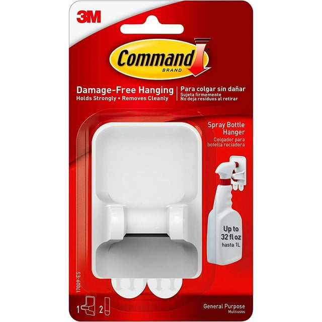 Command Spray Bottle Hanger with 2-Strips, 2-Pack, Organize Damage-Free