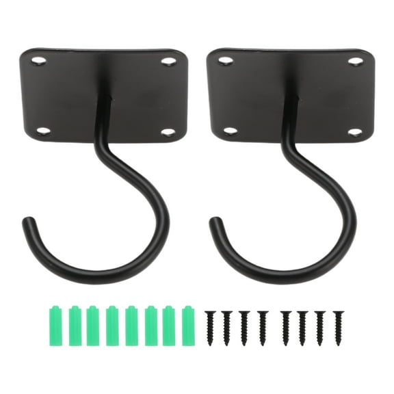 Unique Bargains 2pcs Plant Hanger with Screws 3.2inch Iron Plant Hangers Hanging Brackets Wall Hooks Black