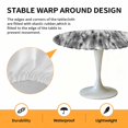 thumbnail image 2 of Elastic Fitted Round Tablecloth, Black Grey Vintage Waterproof Stretch Table Cover for 36"-44" Tables, Retro Abstract Art Washable Outdoor Tablecloths for Patio, Picnic, Camping, 2 of 9
