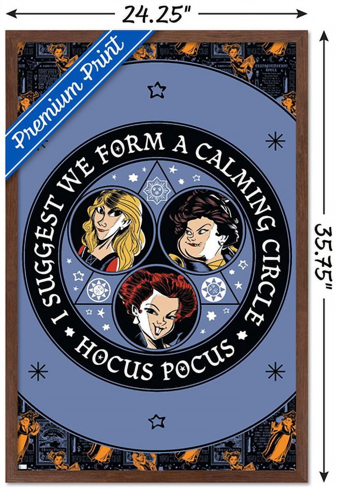 Disney Hocus Pocus - Calming Circle Wall Poster, 22.375" x 34", Framed