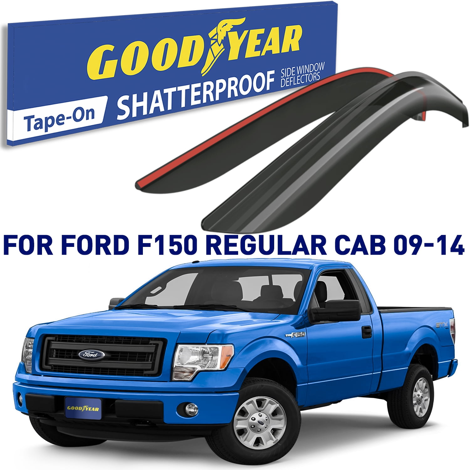 Goodyear Shatterproof Window Deflectors for Ford F150 20092014