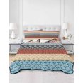 thumbnail image 3 of Boho Orange Twin Size Down Alternative Comforter, Lightweight Comforter Quilt Bedding Set with Pillow Shams Yellow Geometric Stripes Turquoise Bohemia All Seasons Bed Comforter Duvet Insert 68"x86", 3 of 7