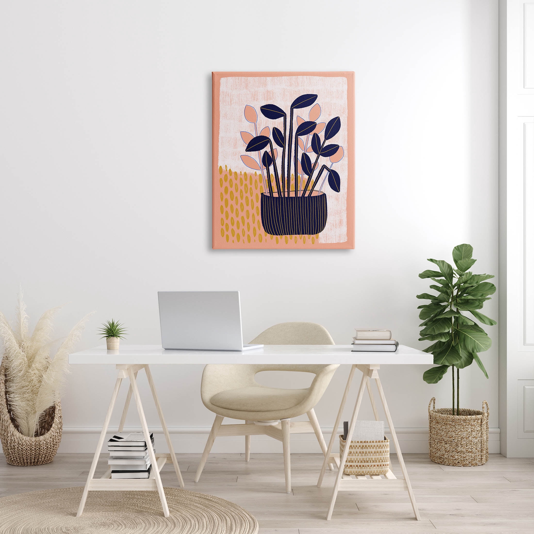 Stupell Industries Modern Patterned Potted Plant Graphic Art Gallery Wrapped Canvas Print Wall Art, Design by Birgit Maria Kiennast