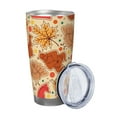 thumbnail image 2 of Picia Autumn Animal Maple Leaves Pattern 20 oz Tumbler Stainless Steel Vacuum Insulated Coffee Ice Cup Double Wall Travel Flask Dual Lid Water Bottle, Eco-friendly Car Cup-Without Straw, 2 of 8