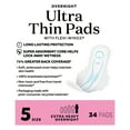 thumbnail image 5 of (4 pack) Equate Ultra Thin Pads with Flexi-Wings, Extra Heavy Overnight Absorbency, Size 5, 34 Count, 5 of 26