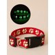 thumbnail image 1 of A Red Pet Footprint Pattern Collar With Fluorescent Night Vision For Cats And Dogs, Indoor And Outdoor Use, 1 of 4