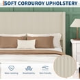 thumbnail image 4 of Queen Size Bed Frame with Storage Drawers, Corduroy Upholstered Platform Bed with Wingback, Tufted Headboard and Footboard, No Box Spring Needed, Beige, 4 of 8