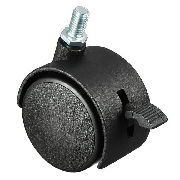 2 Inch Swivel Caster Wheels Nylon 360 Degree Threaded Stem Caster Wheel with Brake M8 x 15mm