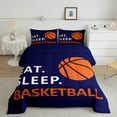 thumbnail image 2 of Erosebridal American Basketball Comforter Sets Queen Size,Ball Game Bedding Queen Comforter Set,Sport Gamer Room Decorative,Reversible,3Pcs, 2 of 8