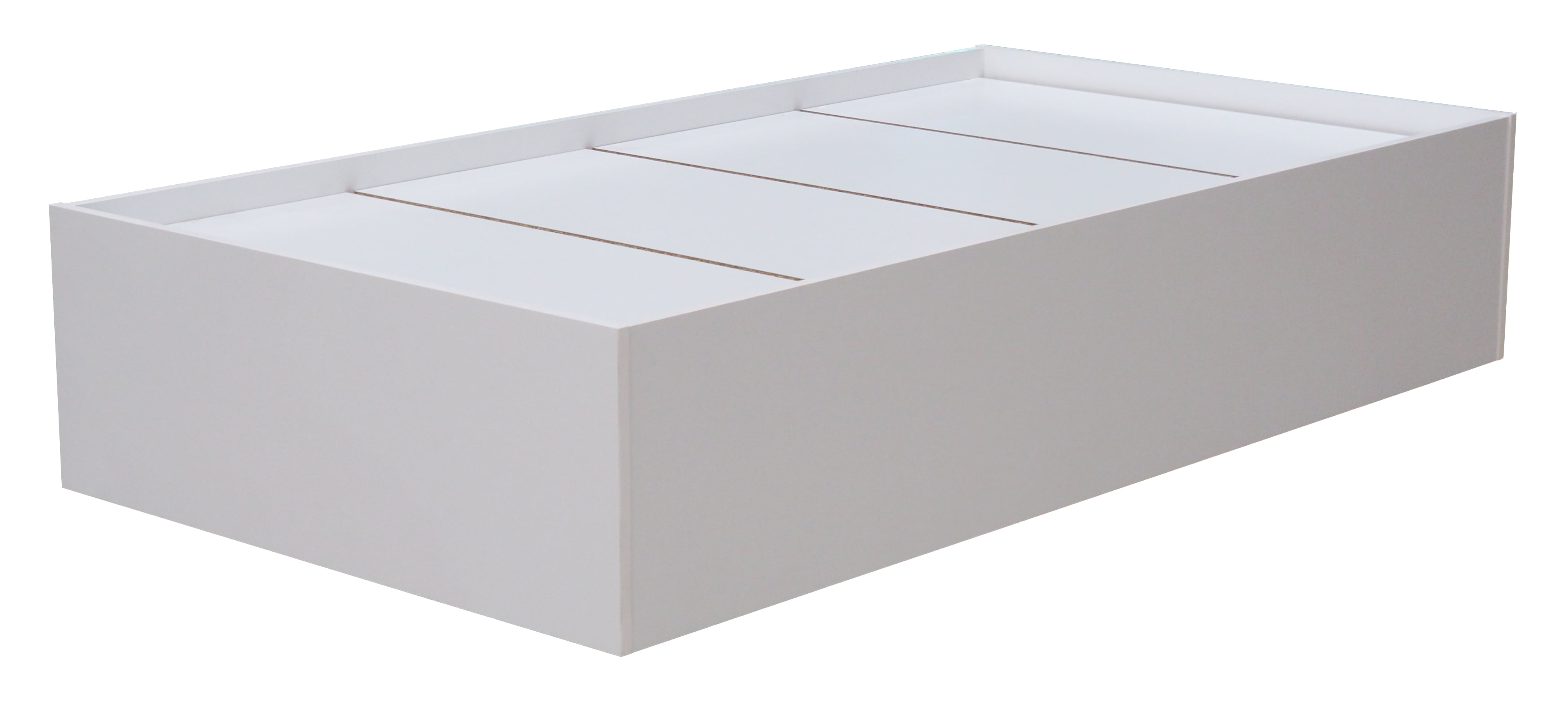 Tiara Twin Size Storage Platform Bed, White Wood Finish