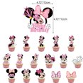 thumbnail image 3 of Pink Minnie Mickey Mouse Themed Party Supplies Tablecloth Decoration Set with Flag, Balloon, Cake Insert, 3 of 5