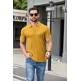 thumbnail image 2 of COOFANDY Men's Ribbed Polo Shirts Short Sleeve V Neck Slim Fit Polo T-Shirt Casual Summer Collared Golf Shirt, 2 of 6