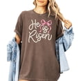 thumbnail image 4 of He Is Risen Christian Shirt for Women - Pearl Bow Easter Faith Graphic Tee Espresso Shirt Adult Small, 4 of 7