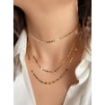 thumbnail image 2 of Jewelheart 14K Solid Gold Valentino Chain For Women, Dainty 2.2mm Mirror Link Choker Necklace Adjustable 13" To 17", 2 of 5
