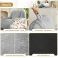 thumbnail image 7 of Giant Faux Fur Bean Bag Chair for Adults – Oversized 39" x 39" x 29" Lazy Sofa Floor Couch with High-Density Foam Filling, Grey, 7 of 7