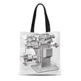 thumbnail image 1 of LADDKE Canvas Bag Resuable Tote Grocery Shopping Bags Workshop Old Milling Machine Vintage From Meyers Konversations Lexikon 1897 Tote Bag, 1 of 1