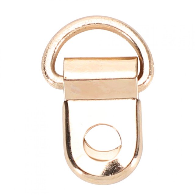 Dioche 100 Set Shoelace Hook D-Ring Eyelet Buckle Brass Boot Hooks Fittings With Rivets DIY Rivet Tool Gold 9x14mm
