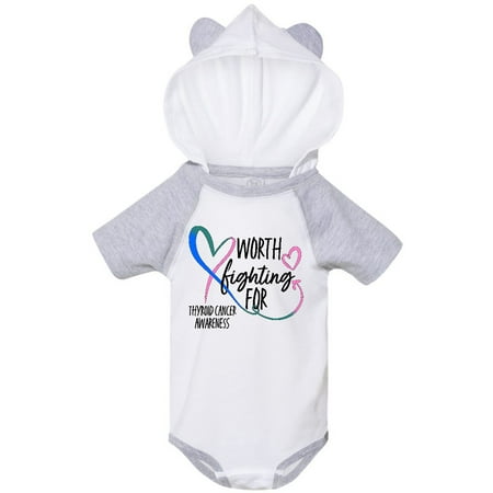 

Inktastic Thyroid Cancer Awareness Pink Blue Teal Heart Ribbon Gift Baby Boy or Baby Girl Bodysuit