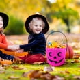thumbnail image 4 of COM1950s Halloween Pumpkin Bucket,Candy Bucket with Practical Handle,Versatile Decor for Adults Halloween Parties,Featuring Smile Design,Compact Size 7.1X5.3 Inches, 4 of 9