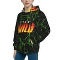 thumbnail image 5 of Ben Azelart Stay Wild Kids' Hoodie 3d Print Sweatshirt Soft Pullover Hooded With Big Pockets For Boys Or Girls Small, 5 of 8