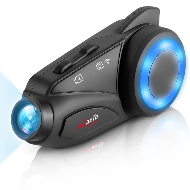 Intercomunicador Bluetooth para motocicleta MAXTO M3 con cámara HD 1080P