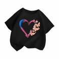 thumbnail image 3 of Sentuca Girls Valentines Graphic Tees, Relaxed Fit Short Sleeve Tees, Cute Soft Everyday Shirts Size 4-5 Years, 3 of 5