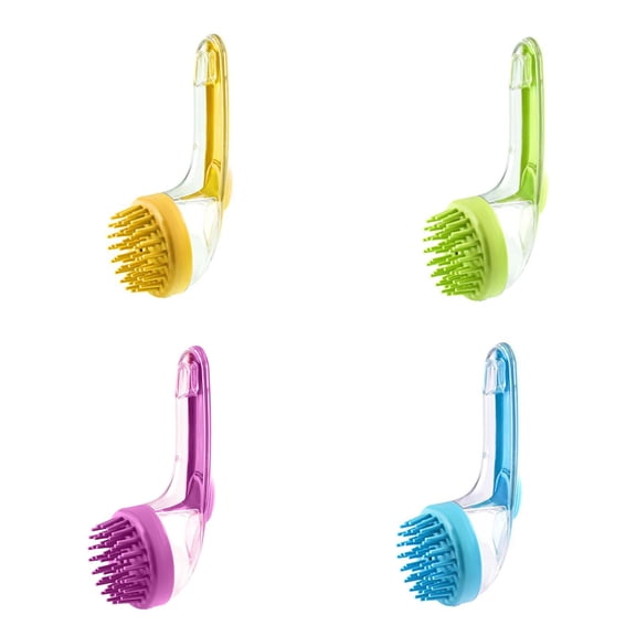 Bowayaoa Long Handle Liquid Shampoo Brush, Multifunctional Scalp Massage Cleaning Comb, Soft Bristles Hair Washing Tool for Human Head Care Pet Bath Grooming Supplies