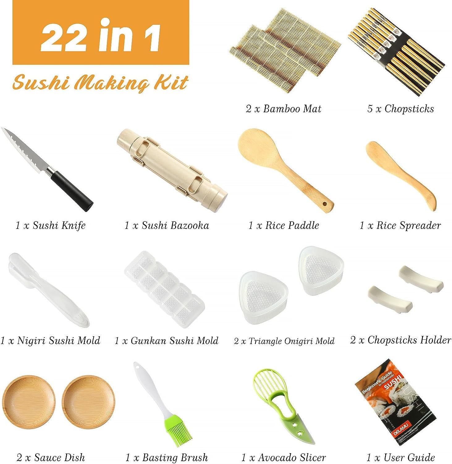 Sushedo - Professional sushi maker kit bazooka: Instructions