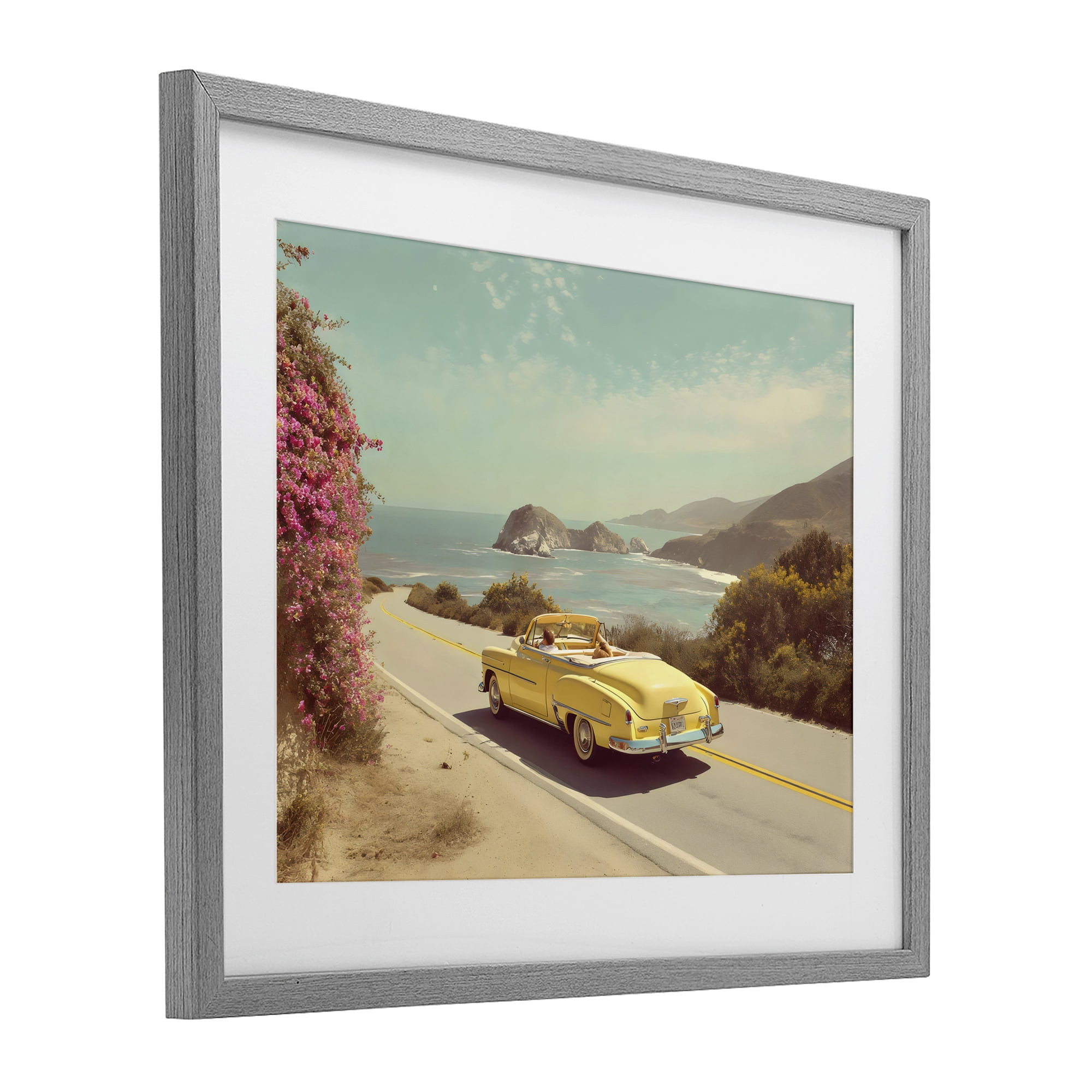Stupell Industries Vintage Yellow Ride Gray Framed Print Under Glass, design by Franklyn Gregory