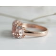 thumbnail image 3 of HeartsAndYou 3ct Natural Peach Morganite Four Stone Engagement Ring 100% 14k SOLID Rose Gold, 3 of 6