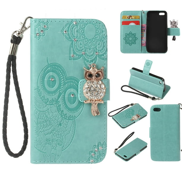 Iphone 5 Case Iphone 5s Se 16 Case Allytech Pu Leather Glitter Cute Owl Kickstand Hand Iphone 5 Case Iphone 5s Se 16 Case Allytech Pu Leather Glitter Cute Owl Kickstand Hand