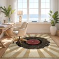 thumbnail image 3 of Design&I 3'x5' Ultra Soft Throw Mat, Circle Retro Vintage Music Disc Round Featuring Faded Burst Vinyl None Fluffy Washable Easy Care Indoor rug for Bedside Hallway, 3 of 7