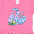 thumbnail image 3 of Inktastic Blue Easter Dragon with Painted Eggs Girls Toddler Dress, 3 of 4