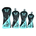 thumbnail image 2 of 4x Golf Club Head Cover Golf Shaft Protector Professional PU Leather Durable Golf Headcovers Golf Driver Head Covers for Hybrid Fairway Wood black, 2 of 10