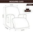 thumbnail image 3 of TAOCOCO Reclining Armchair Slipcovers Stretch Recliner Sofa Slip Cover Solid Couch Covers Furniture Chair Protector Chocolate, 3 of 9