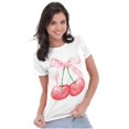 thumbnail image 3 of Vintage Coquette Cherries with Bow Womens Slim Fit Graphic Tee Brisco Brands S, 3 of 5