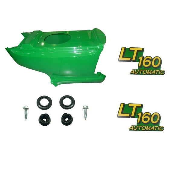 New Lower Hood and Set of 2 Decals Replaces AM131759 AM131665 Fits John Deere LT160