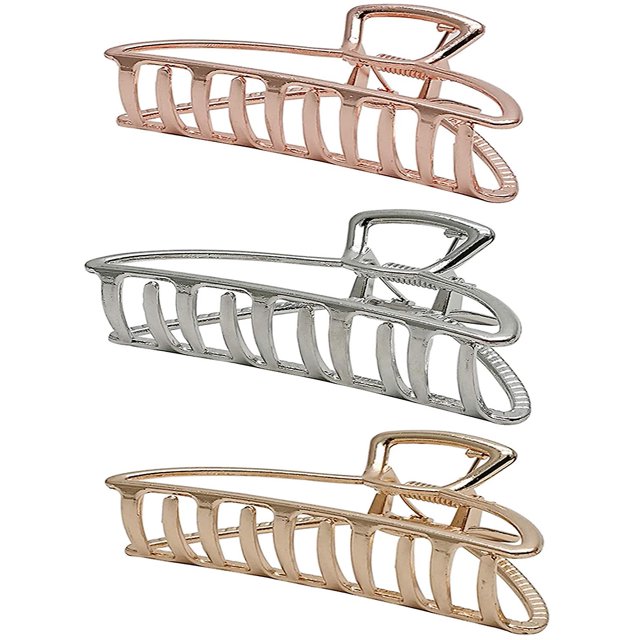 3 pinzas grandes de metal para el pelo, pinzas para el pelo, pinza para la mandíbula para fijar el cabello grueso.