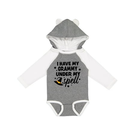 

Inktastic I Have My Grammy Under My Spell with Cute Witch Hat Gift Baby Boy or Baby Girl Long Sleeve Bodysuit