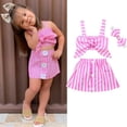 thumbnail image 2 of Ensemble 2 Pcs pour Tout-Petit Fille Bébé Été Hauts Courts T-Shirt Jupe Courte Robe Tenues Vêtements, 2 of 4