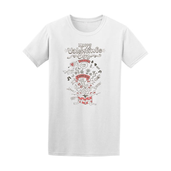 Happy Valentine's Day Tee Men's - Men T-Shirt, Large