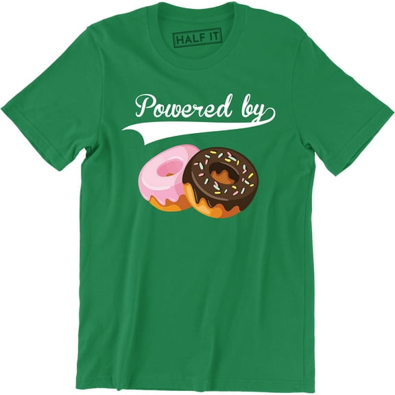 Powered By Donut Addict Owl For Donut Lover Men's Gift Tee Shirt