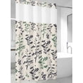 thumbnail image 2 of No Hook Shower Curtain with Snap-in Liner, Green Grey Botanical Waterproof Fabric Bathroom Curtains, Rustic Country Spring Floral Summer Leaf Bath Curtains & Mesh Top Window Stand Up Stall 36"x72", 2 of 9