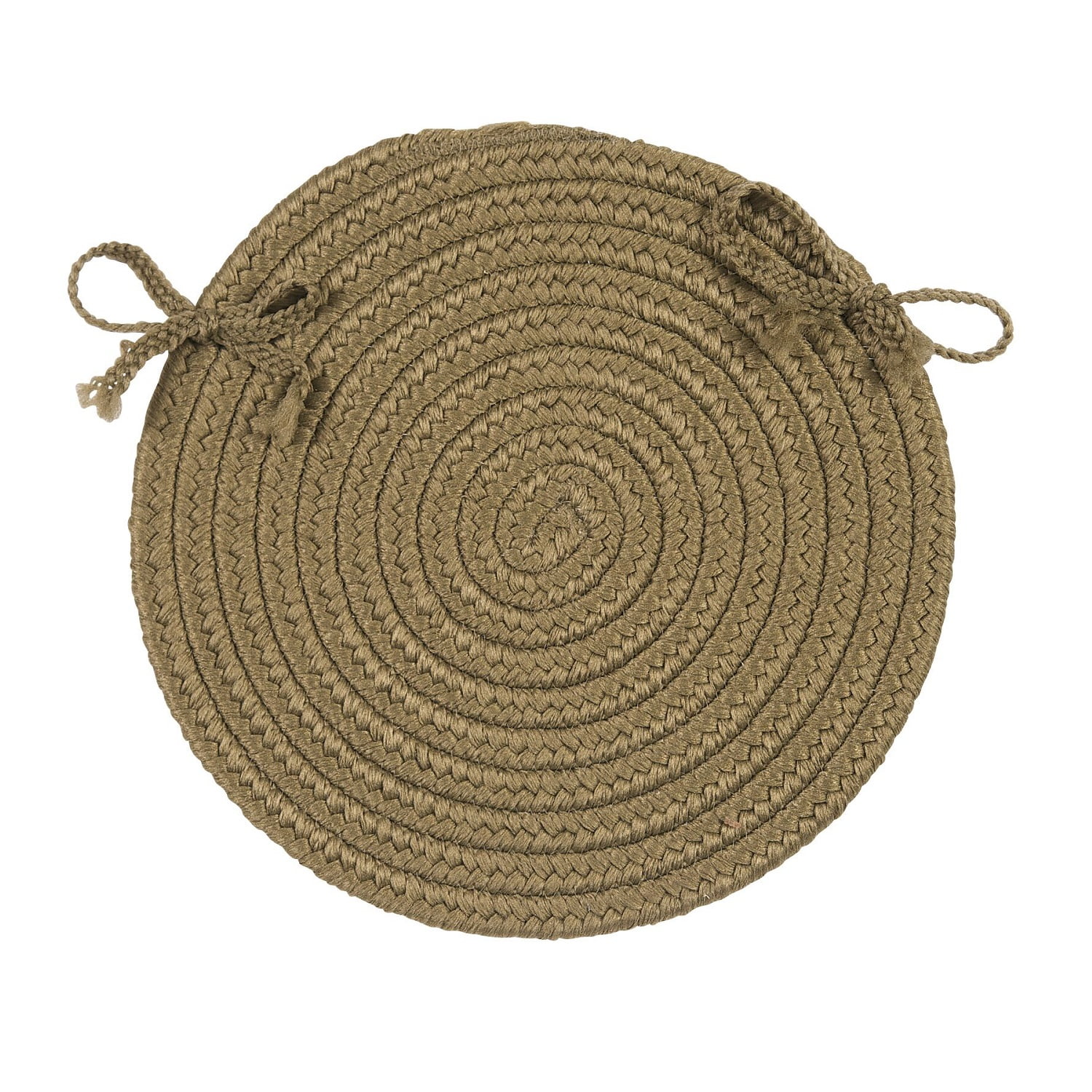 Set of 4 Beige Handmade Braided Chair Pad 15"