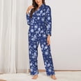 thumbnail image 2 of Pofeuu Beautiful Snowflake Butterfly Print Womens Pajamas Set Long Sleeve Sleepwear Button Down Nightwear Soft Pj Lounge Sets Button Down Pajamas Women-X-Large, 2 of 7