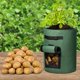 thumbnail image 5 of Xiao Hua Bolsas de cultivo de papas de 10 galones (paquete de 3), con solapa, de doble capa, transpirables, de tela no tejida para papas, vegetales y tomates. Macetas con asas. Verde oscuro., 5 of 5