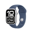thumbnail image 1 of Apple Watch Series 10 GPS 42mm Silver Aluminum Case with Denim Sport Band - S/M, 1 of 10