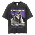 thumbnail image 3 of Camiseta The Horrors Never Ending Yet I Remain Silly, divertida camiseta lavada Retro de rana de estilo japonés, camisetas de gran tamaño para hombres, 3 of 5