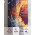 thumbnail image 6 of Sheer Curtains 96 Inches Long 2 Panels, Ice Fire Basketball Sport Rod Pocket Curtain Voile Draperies, Lightning Water Ripple Abstract Art Light Filtering Window Treatment for Living Room, 6 of 8